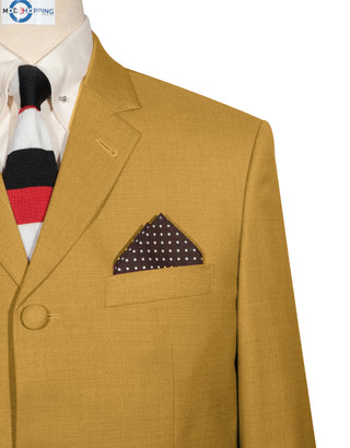 Mod Suit - 60s Vintage Style Mustard Yellow Suit