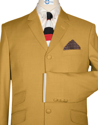 Mod Suit - 60s Vintage Style Mustard Yellow Suit