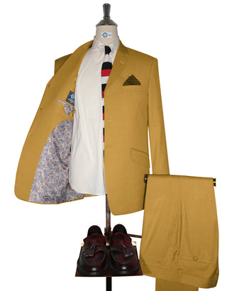 Mod Suit - 60s Vintage Style Mustard Yellow Suit