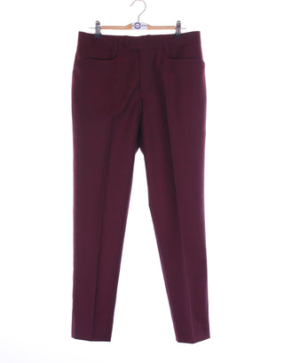 Men's Three Piece Suit - Burgundy Check Suit - Modshopping Clothing