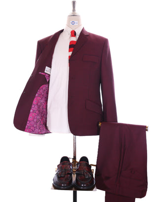 Burgundy Check Suit