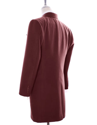 Wool Coat Burgundy Winter Long Coat - Modshopping Clothing