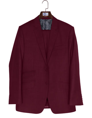 Two Button Suit - Burgundy Prince of Wales Check Suit - Modshopping Clothing