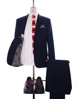 Two Button Suit - Dark Navy Blue Suit - Modshopping Clothing