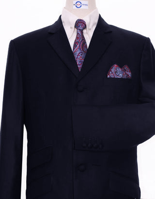 Essential Dark Navy Blue 3 Piece Suit - Modshopping Clothing