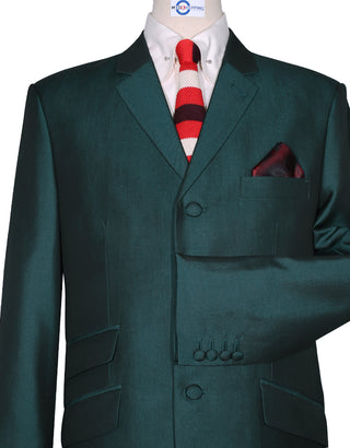 Deep Teal and Black Black Two Tone Suit - Modshopping Clothing