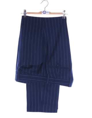 Navy Blue Striped Double Breasted Suit - Modshopping Clothing