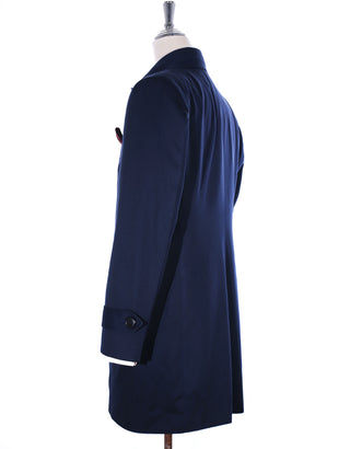 Vintage Style Navy Blue Mac Coat For Men - Modshopping Clothing