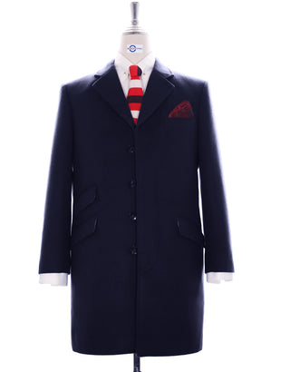 Navy Blue Winter Long Coat - Modshopping Clothing