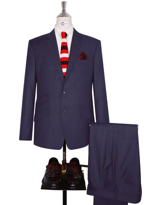 Two Button Suit - Purple Prince of Wales Check Suit - Modshopping Clothing