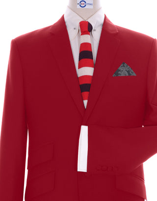 Two Button Suit - Red Suit - Modshopping Clothing