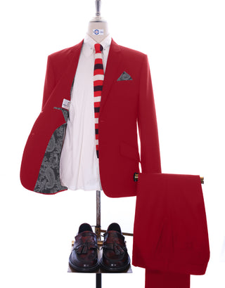 Two Button Suit - Red Suit - Modshopping Clothing