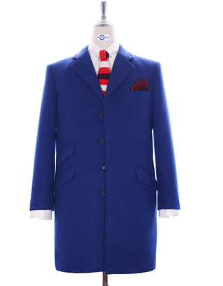 Wool Coat Blue Winter Long Coat - Modshopping Clothing