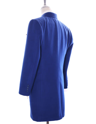 Wool Coat Blue Winter Long Coat - Modshopping Clothing