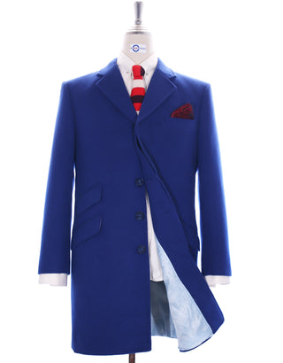 Wool Coat Blue Winter Long Coat - Modshopping Clothing