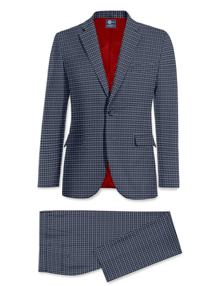 Two Button Suit - Light Grey Gingham Check Suit - Modshopping Clothing