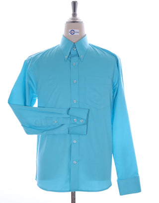 Button Down Shirt - Aqua Color Shirt - Modshopping Clothing