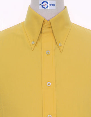 Mustard Yellow Button Down Collar Shirt - Modshopping Clothing