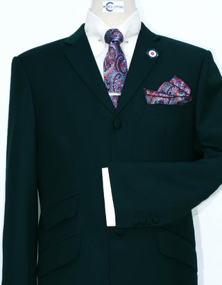 60s Mod Fashion Phthalo Green Suit - Modshopping Clothing