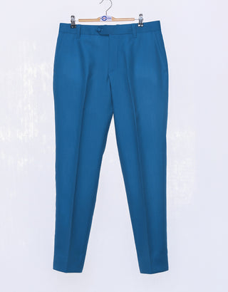 Deep Sky Blue Birdseye Suit - Modshopping Clothing