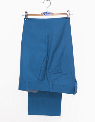 Deep Sky Blue Birdseye Suit - Modshopping Clothing