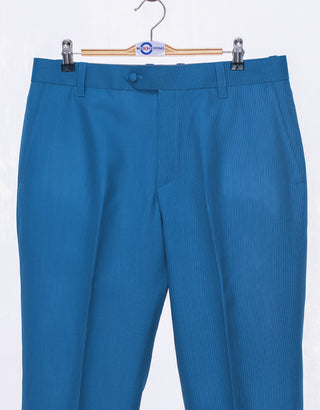 Deep Sky Blue Birdseye Suit - Modshopping Clothing