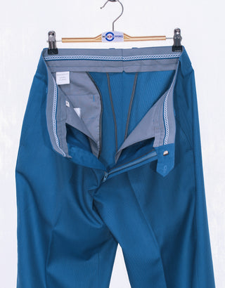 Deep Sky Blue Birdseye Suit - Modshopping Clothing