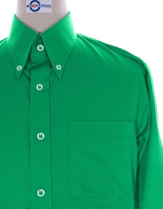 Button Down Shirt - Green Color Shirt - Modshopping Clothing