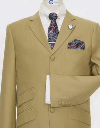 60s Mod Fashion Khaki Suit - Modshopping Clothing