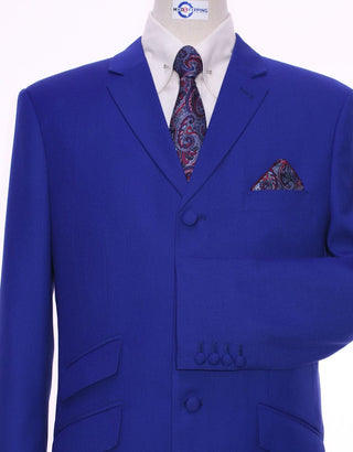 60s Mod Fashion Royal Blue Suit - Modshopping Clothing