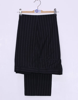 Black and White Pinstripe 4 Button Suit - Modshopping Clothing