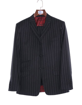 Black and White Striped Suit - Modshopping Clothing