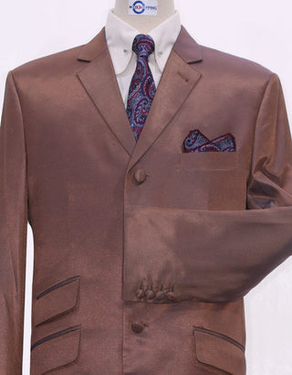 Bronze And Blue Two Tone Suit - Modshopping Clothing
