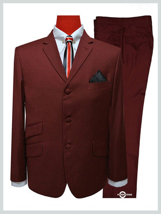 Burgundy Wedding Suit - Modshopping Clothing