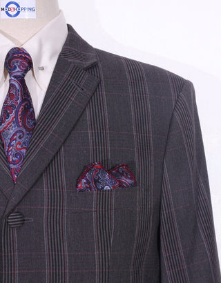 Charcoal Grey Prince Of Wales Check Suit - Modshopping Clothing