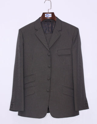 Dark Brown And Black Houndstooth Suit - Modshopping Clothing