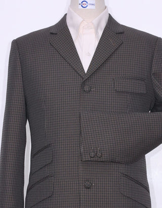 Dark Brown And Black Houndstooth Suit - Modshopping Clothing