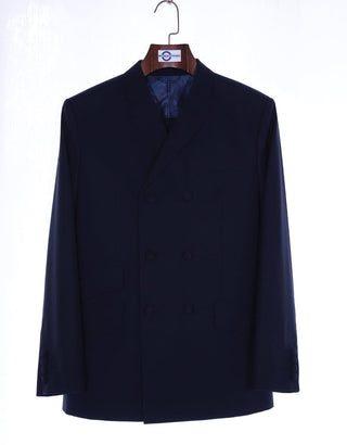 Dark Navy Blue Double Breasted Suit - Modshopping Clothing