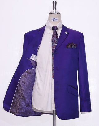 Dark Purple And Red Two Tone Tonic Suit - Modshopping Clothing
