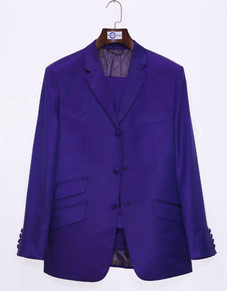 Dark Purple And Red Two Tone Tonic Suit - Modshopping Clothing