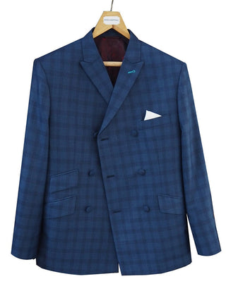 Navy Blue Prince Of Wales Check Suit - Modshopping Clothing