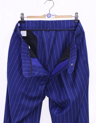 Royal Blue and White Striped Suit - Modshopping Clothing