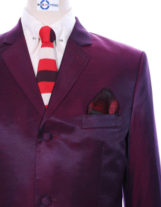 Tonic Suit | Burgundy Wine Mod Fashion Tonic Suit - Modshopping Clothing