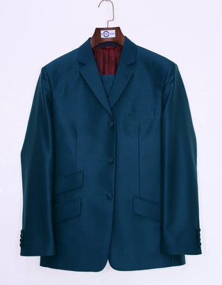 Tonic Suit | Mod Fashion Peacock Blue Tonic Suit - Modshopping Clothing