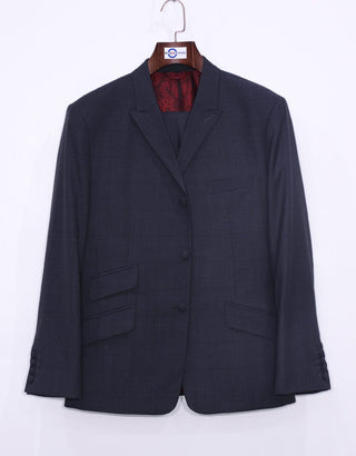 Charcoal Grey Prince Of Wales Check 3 Piece Suit - Modshopping Clothing