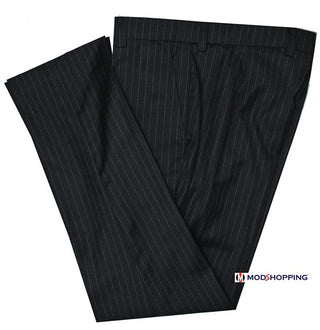 Black and White Pinstripe 3 Piece Suit - Modshopping Clothing
