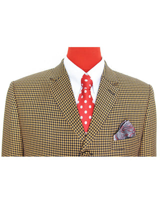 Brown and Black Houndstooth 3 Piece Suit - Modshopping Clothing