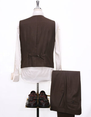 Essential  Brown 3 Piece Suit - Modshopping Clothing
