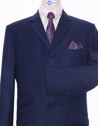 Essential Navy Blue 3 Piece Suit - Modshopping Clothing