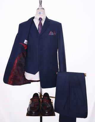 Essential Navy Blue 3 Piece Suit - Modshopping Clothing